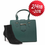 Черен комплект обувки и чанта,  - елегантен стил за есента и зимата N 100021135