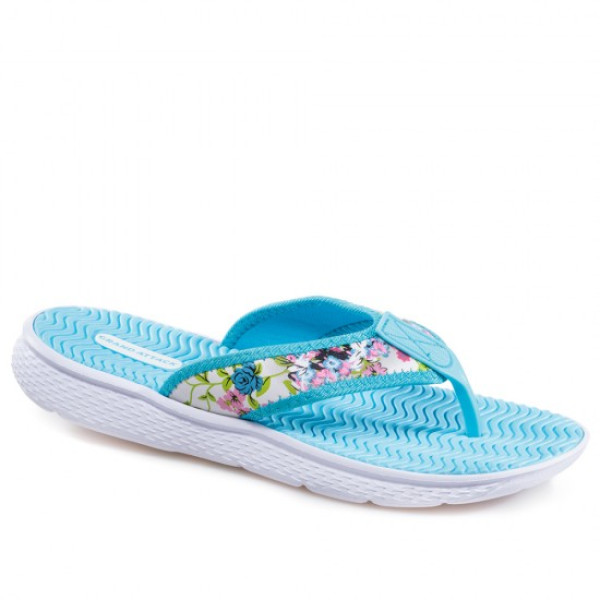 Сини дамски чехли, pvc материя - ежедневни обувки за лятото N 100021981