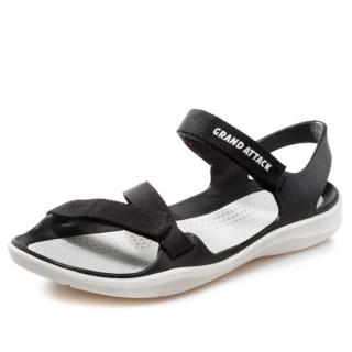 Черни дамски сандали, pvc материя - ежедневни обувки за лятото N 100021985