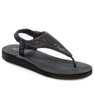 Черни дамски сандали, pvc материя - ежедневни обувки за лятото N 100021988
