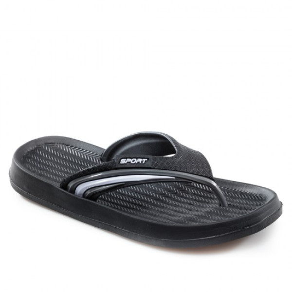 Сиви мъжки чехли, pvc материя и текстилна материя - ежедневни обувки за лятото N 100021912