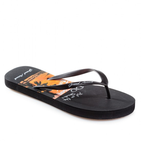 Черни дамски чехли, pvc материя - ежедневни обувки за лятото N 100022007