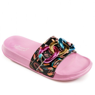 Розови дамски чехли, pvc материя - ежедневни обувки за лятото N 100022022