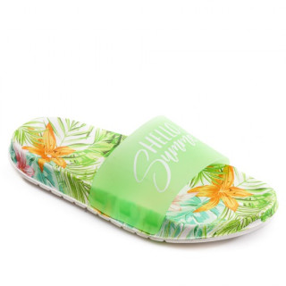 Зелени дамски чехли, pvc материя - ежедневни обувки за лятото N 100022027