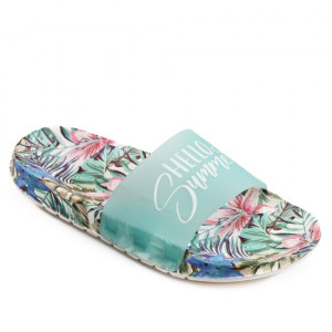 Зелени дамски чехли, pvc материя - ежедневни обувки за лятото N 100022029