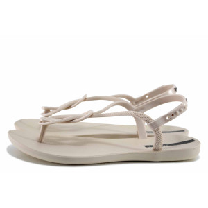 Бежови анатомични дамски сандали, pvc материя - всекидневни обувки за лятото N 100021713