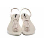Бежови дамски сандали, pvc материя - всекидневни обувки за лятото N 100021713
