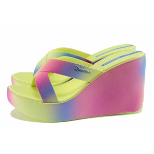 Жълти джапанки, pvc материя - ежедневни обувки за лятото N 100021722