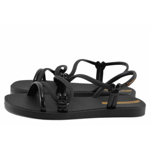 Черни анатомични дамски сандали, pvc материя - всекидневни обувки за лятото N 100021755