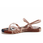 Бежови дамски сандали, pvc материя - ежедневни обувки за лятото N 100021760
