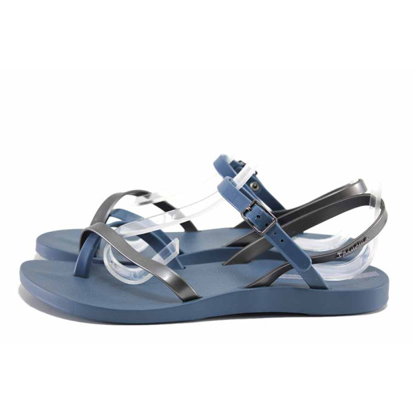 Сини дамски сандали, pvc материя - всекидневни обувки за лятото N 100021761
