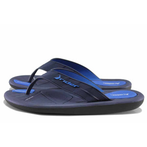 Сини анатомични джапанки, pvc материя - ежедневни обувки за пролетта и лятото N 100021741