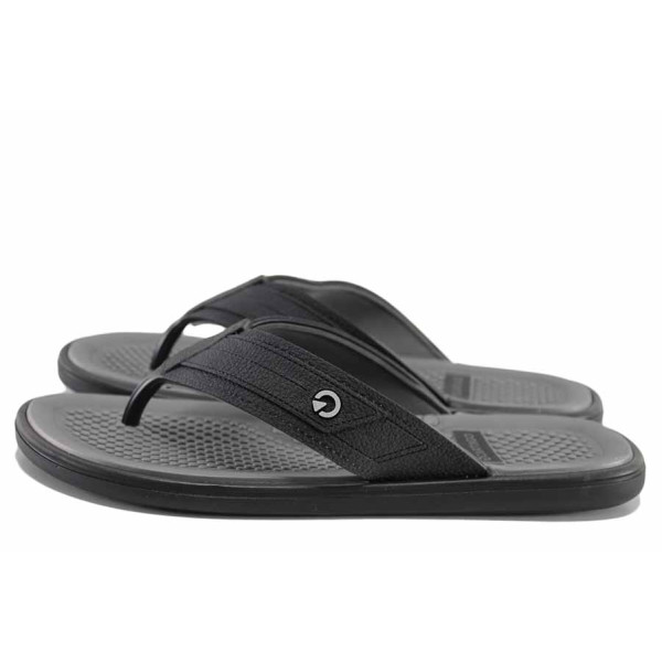 Черни джапанки, pvc материя - ежедневни обувки за пролетта и лятото N 100021743