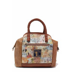 Кафява дамска чанта, здрава еко-кожа - удобство и стил за пролетта и лятото N 100021366