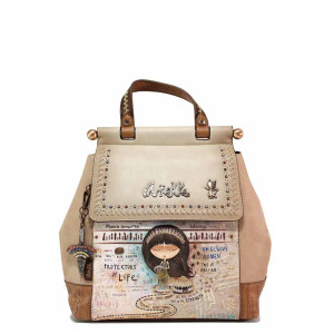 Бежова раница, здрава еко-кожа - удобство и стил за пролетта и лятото N 100021384