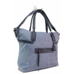 Синя дамска чанта, здрава еко-кожа - удобство и стил за пролетта и лятото N 100021441