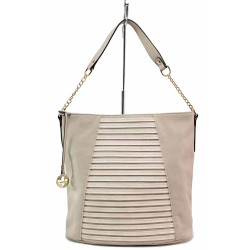 Бежова дамска чанта, здрава еко-кожа - удобство и стил за пролетта и лятото N 100021443