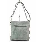 Зелена дамска чанта, здрава еко-кожа - спортен стил за пролетта и лятото N 100021444