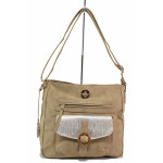 Бежова дамска чанта, здрава еко-кожа - удобство и стил за пролетта и лятото N 100021448