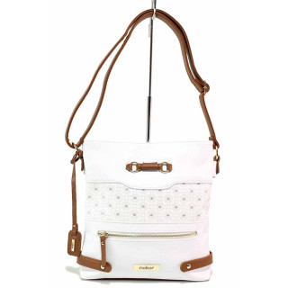 Бяла дамска чанта, здрава еко-кожа - удобство и стил за пролетта и лятото N 100021473
