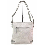 Сива дамска чанта, здрава еко-кожа - удобство и стил за пролетта и лятото N 100021474