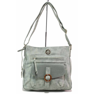 Зелена дамска чанта, здрава еко-кожа - удобство и стил за пролетта и лятото N 100021475