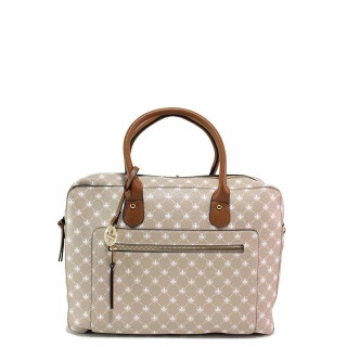 Бежова дамска чанта, здрава еко-кожа - удобство и стил за пролетта и лятото N 100021479