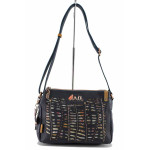 Тъмносиня дамска чанта, здрава еко-кожа - удобство и стил за пролетта и лятото N 100021868
