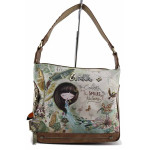 Кафява дамска чанта, здрава еко-кожа - удобство и стил за пролетта и лятото N 100022128