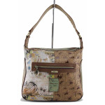Кафява дамска чанта, здрава еко-кожа - удобство и стил за пролетта и лятото N 100022128