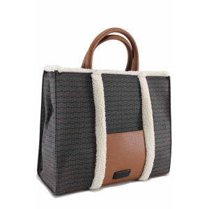 Черна дамска чанта, здрава еко-кожа - удобство и стил за есента и зимата N 100022196