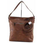 Кафява дамска чанта, здрава еко-кожа - удобство и стил за есента и зимата N 100022201