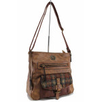 Кафява дамска чанта, здрава еко-кожа - удобство и стил за есента и зимата N 100022203