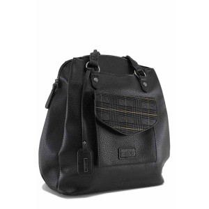 Черна раница, здрава еко-кожа - удобство и стил за есента и зимата N 100022198