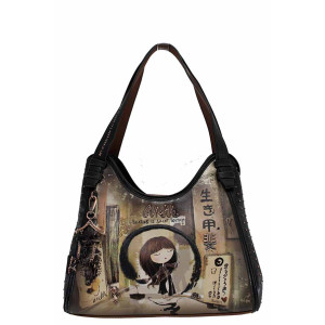 Черна дамска чанта, здрава еко-кожа - удобство и стил за есента и зимата N 100022364