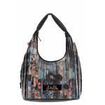 Черна дамска чанта, здрава еко-кожа - удобство и стил за есента и зимата N 100022383