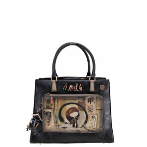 Черна дамска чанта, здрава еко-кожа - удобство и стил за есента и зимата N 100022393