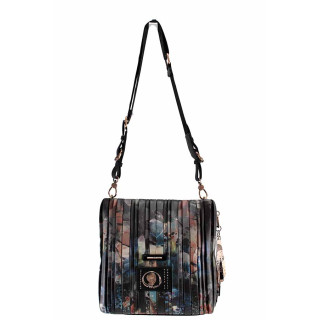 Черна дамска чанта, здрава еко-кожа - удобство и стил за есента и зимата N 100022394