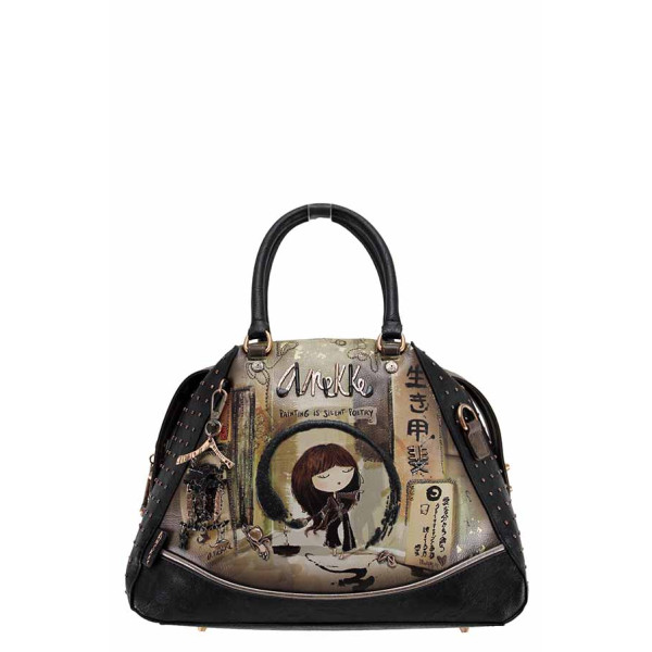 Черна дамска чанта, здрава еко-кожа - удобство и стил за есента и зимата N 100022395