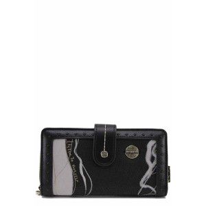 Черно портмоне, здрава еко-кожа - удобство и стил за есента и зимата N 100022411