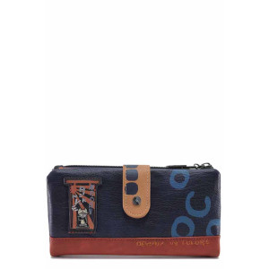 Синьо портмоне, здрава еко-кожа - удобство и стил за есента и зимата N 100022415