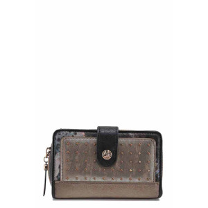 Черно портмоне, здрава еко-кожа - удобство и стил за есента и зимата N 100022417