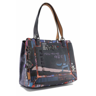 Черна дамска чанта, здрава еко-кожа - удобство и стил за есента и зимата N 100022506