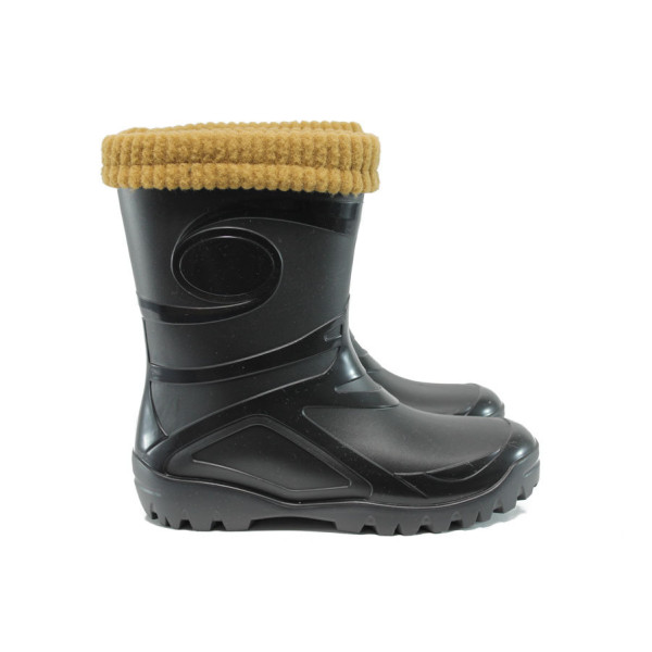 Черни дамски ботуши, pvc материя - ежедневни обувки за есента и зимата N 100022541