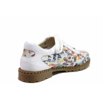 Бели дамски обувки с равна подметка, естествена кожа - ежедневни обувки за пролетта и лятото N 100021358