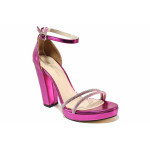 Лилави дамски сандали, здрава еко-кожа - официални обувки за пролетта и лятото N 100021471