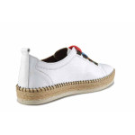 Бели анатомични дамски обувки с равна подметка, естествена кожа - ежедневни обувки за пролетта и лятото N 100021657