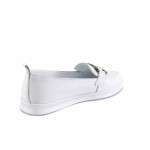 Бели анатомични дамски обувки с равна подметка, естествена кожа - всекидневни обувки за пролетта и лятото N 100022050