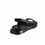 Черни дамски сандали, естествена кожа - ежедневни обувки за лятото N 100022073