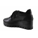 Черни дамски обувки с платформа, анатомични, естествена кожа - всекидневни обувки за есента и зимата N 100022190
